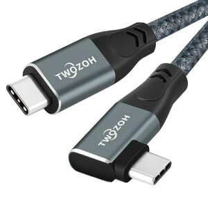 Twozoh ���C�g�A���O�� USB 3.2 Gen 2�P�[�u�� 90° USB C 20Gbps �f�[�^�]�� 100W PD �����[�d�R�[�h USB Type C�P�[�u�� �g�ѓd�b�A�m�[�g�p�\�R���ASteam Deck�A�^�u���b�g�ASSD
