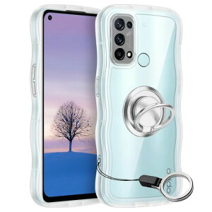 OPPO Reno5 A �P�[�X �N���A �E�F�[�u �����O�t�� TPU�g��̃o���p�[ ���� �X�}�z�P�[�X ���킢�� ���˂��� �I�b�| Reno5A �E�F�[�u �f�U�C�� ���� �؍� �����p ���^ �l�C ������� �ϏՌ� �X�g�c