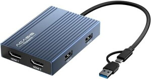 ACASIS USB C - �f���A�� HDMI DisplayLink �A�_�v�^�[�A4K@60Hz�Ausb hdmi �ϊ��A�_�v�^ �|�[�g 2 �� USB-A �|�[�g 3 �A100W PD �[�d�AMac M1/M2/M3/Windows �p USB