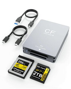 2in1 CFexpress Type B �J�[�h���[�_�[&SD �J�[�h���[�_�[�A�f���A���|�[�g USB 3.2 Gen 2 10Gbps �����]�� cfexpress type B&SD �J�[�h �A�_�v�^�[ USB-A/Type-C���� �A���~�j�E��
