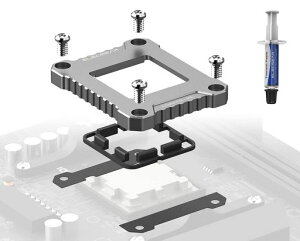 ElecGear AMD AM5 CPU�Ȃ��h�~�t���[���ARyzen 7000 8000 9000 �V���[�Y�p�ALGA1718 �\�P�b�g�p�A���~�j�E���A�T�[�}���y�[�X�g�K�[�h�t�������pCPU�Œ�o�b�N��