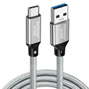60W USB-A & USB-C �P�[�u�� [0.2m/0.3m/0.5m/1m/1.5m/2m/3m] �}���[�d 10Gbps �����f�[�^�]�� USB3.2 �i�C�����҂݂� Type C�P�[�u�� PQ100 (0.2m)