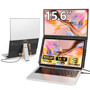 Laptomo �f���A�� ���o�C�����j�^�[ 15.6�C���` �f���A���f�B�X�v���C IPS FHD 1080P �����^�m�[�gPC�㕔���j�^�[ �����^�� �m�[�g�p�\�R���p���j�^�[�܂肽���� �|�[�^�u�����j�^�g�� �y�ʂ�USB�c