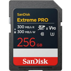 SanDisk 256GB Extreme PRO SDXC UHS-II �������[�J�[�h - �ő�300MB/�b�̓ǂݎ��Ə������ݑ��x�AV90�A8K�A4K UHD�ASD�J�[�h - SDSDXDM-256G-GN4IN�B