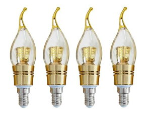KY LEE LED�d�� E12���� C35 �Ȃ��肭�˂����`�b�v �t�B�������g�L�����h���d�� 2700K�d���F 7W �񒲌� ���^�d�� ���M�d��70W�`���� 600lm E12 led �V�����f���A 4���� �S�[���h�S�[���h