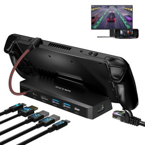 WAVLINK 4KUSB-C �h�b�L���O�ASteam Deck/ROG�p6-in-1�h�b�L���O�X�e�[�V�����ASteam Deck�A�N�Z�T��4K@144Hz/2K@165Hz/1080P@240Hz HDMI 2.1�A100W PD