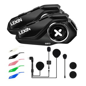 LEXIN G2P 2�� �o�C�N �C���J�� Bluetooth5.1 6riders�����ڑ� 4�I�v�V����FM���W�I�t�� �ő�ʘb����1000M �o�C�N�p�C���J�� 13���Ԓʘb Siri�Ή� IP67�h�� HI-FI���� �C���J���o�C�N�p �����R�}���h