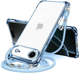 NISIILNG iPhone Air 用 ケース クリア ショルダー iPhone air スマホケース アイフォンAir カバー 肩掛け 斜めかけ 縄掛けケース 透明 薄型 軽量 耐衝撃 TPU ストラップ付き 紐付き 斜めがけ 織りス…