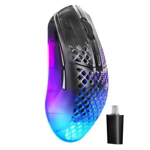 SteelSeries �Q�[�~���O�}�E�X Aerox 3 WL Gen 2 Shadow ���� ���C�����X �}�E�X 2.4Ghz/Bluetooth USB ���y�� ���^ IP54�K�i �h�� �h�o �ϋv�� 62717 �V���h�[