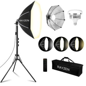 RAYZEN �\�t�g�{�b�N�X 50cm ���p�` 85W LED���C�g �O�FLED����(3000K-6000K) �Ɩ��L�b�g �Ɩ� �B�e �����R���E���[�o�b�O�t �O�r�X�^���h(38-160cm) �ʐ^�B�e ���C�g �B�e���C�g �B�e�Ɩ�