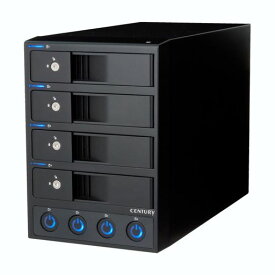 センチュリー 独立電源スイッチ搭載USB3.2 Gen1接続3.5インチSATAx4 HDDケース「裸族のカプセルホテル Ver.3」 CRCH35U3IS3_FP