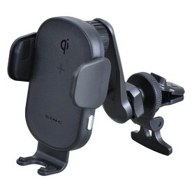 セイワ(SEIWA) 車内用品 スマホホルダー オートワイヤレスチャージホルダー エアコン取り付け D621 ワイヤレス充電 MAX10W 国際規格Qi認証品 静音アーム 手帳型カバー対応