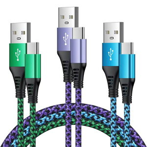 Viviber �A���h���C�h �[�d�P�[�u��*3�{�Z�b�g(0.3M/0.5M/0.9M) USB C �P�[�u�� �}���[�d Android �f�[�^�ʐM ���ϋv�i�C���� Xperia Huawei Oppo Galaxy Android���@��Ή� �J���t��