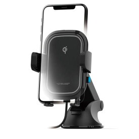 カシムラ 車載 スマホホルダー 15W キャパシタ付 吸盤取り付け スマホ手帳ケース対応 エンジンOFFでもアームが開閉 NKW-23