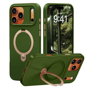 �y2026�V�o��E�@�\���̋ɂ݁zCASEKOO iPhone 17 Pro �p �P�[�X 360�x��]�X�^���h MagSafe�Ή� �ČRMIL�K�i 360°�S�����ϏՌ� ���c���� �ϏՌ� ����~�� �}�b�g�d�グ ���ϖh�~ ���C�����X�[�d�Ή�