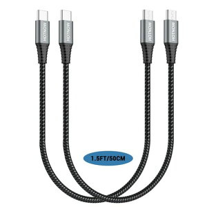 USB C to Micro USB �P�[�u�� 0.5m 2�{�AUSB �^�C�v C - �}�C�N�� USB �ґg�R�[�h MacBook (Pro) ����� Micro USB �f�o�C�X�̏[�d�Ɠ������T�|�[�g