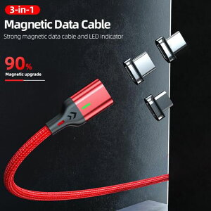 �}�O�l�b�g-�[�d�P�[�u�� �}���[�d �����f�[�^�]�� LED���C�g���� USB�P�[�u�� 3in1 �[�d�� �}�O�l�b�g �}���[�d �h�o USBC Micro USB Phone 3��ނ̃R�l�N�^�[ �S�@��Ή� (1M)