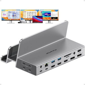 PULWTOP 19-in-1 �g���v���f�B�X�v���C�h�b�L���O�X�e�[�V�����AMacBook �p�f���A���X�^���h 3 ���j�^�[�h�b�N�A�g���v�� 4K@60Hz ���j�^�[�h�b�L���O�X�e�[�V�����A100W PD�A3HDMI �|�[�g + 2DP 4K �|�c