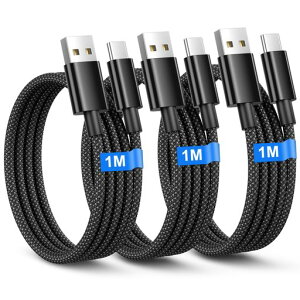 USB Type C �P�[�u���y1M/ 3�{�Z�b�g �z, USB C �P�[�u�� �}���[�d ���ϋv PD�Ή� �i�C�����҂� �f���h�~ USB A to C ������c �P��u�� for Samsung S25/S24/S23 /Note/iPhone 16/