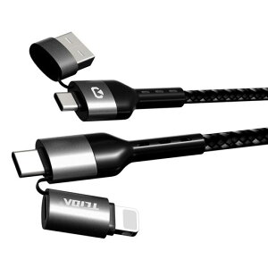 �y4in1�}���[�d�P�[�u���zLighting/type c USB/Type-C�Ή� ���@��݊� 3A�}���[�d ���ϋv�i�C�����҂� 1.2m �g�ѕ֗� �X�}�z/iPhone/Android/�^�u���b�g�Ή�