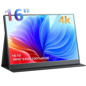KEEPTIME ���o�C�����j�^�[ 4k ���o�C���f�B�X�v���C 16 �C���`3840x2400 ������16:10 �F�[�x10bit 400cd/m2 ���P�x IPS�p�l�� 100%sRGB�L�F�� �|�[�^�u�����j�^�[ ���y�� �X�s�[�J�[����