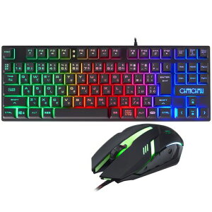 CHONCHOW �Q�[�~���O�L�[�{�[�h�}�E�X�Z�b�g ���{��z�� ps5 ps4 switch�Ή� �u���ϊ��v/�u�ϊ��v�L�[�t�� 90�L�[ ���FLED�o�b�N���C�g usb�L�� 19�L�[�h�Փ� �Q�[�~���O�L�[�{�[�h �e���L�[���X 4�c