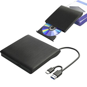 DVD�h���C�u �O�t�� USB3.0 �|�[�^�u���h���C�u typeC/USB�|�[�g �O�t���w���h���C�u CD/DVD�v���C���[ CD/DVD�h���C�u �É� ���� �y�� �X���� �R���p�N�g �O�tCD�EDVD�h���C�u CD/DVD�ǎ�E���� (�u���c