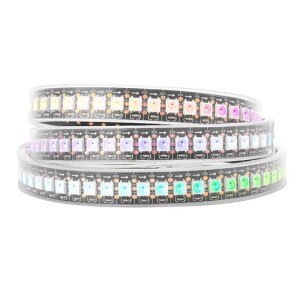 BTF-LIGHTING WS2812B LED�e�[�v���C�g 5050 SMD RGBIC �ʂɃA�h���X�w��\ �ؒf�\ �v���O�����\ DC5V �h���[���t���J���[ �����F �l�I�s�N�Z�� 1m 144LEDs/m ��PCB IP67
