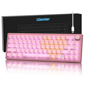 Womier VK66 PRO �Q�[�~���O�L�[�{�[�h �L�� QMK/VIA�Ή� ���J�j�J���L�[�{�[�h 60%�R���p�N�g�L�[�{�[�h 66�L�[ �e���L�[���X �z�b�g�X���b�v�\ �N���[���X�C�b�` RGB�o�b�N���C�g PBT�L�[�L���c