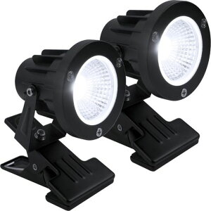 Tledtech �N���b�v���C�g LED�X�|�b�g���C�g �h�� IP65 ���P�x13W 100W���� �����F USB���d 2M�R�[�h�t�� ���p�x���� ��Ɠ� �f�X�N���C�g �ŔƖ� �������C�g ���O�E�������p (�����F2�Z�b�g)