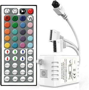 LED �e�[�v���C�g �R���g���[���[ RGB �e�[�v�p �����R�� ���� ���� IR�R���g 4�s�� 44�L�[�����R���t�� 12V~24V SMD 5050/3528�e�[�v���C�g�Ή� 8�̃��[�h 20�F�R���g(�d���A�_�v�^�͕t�����Ă��c