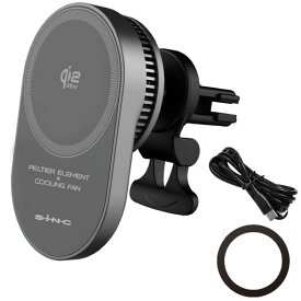 セイワ(SEIWA)【ペルチェ冷却・冷却プレート/ファン】スマホホルダー 車 ワイヤレス 急速充電 25W Qi2.2認証 エアコン取付 マグネット充電スマホホルダー D663 スマホ冷却 強化ガラス 強力マ…
