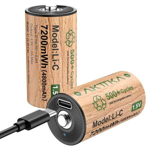 AKTTKA 2�{�Z�b�g �[�d���P�񃊃`�E���d�r�A1.5V 7200mWh�A4-in-1�|�[�gUSB-C�[�d�P�[�u���t���A�Ꭹ�ȕ��d,�����d���ACD�v���[���[�A�q���p��������ȂǂɓK���Ă��܂�