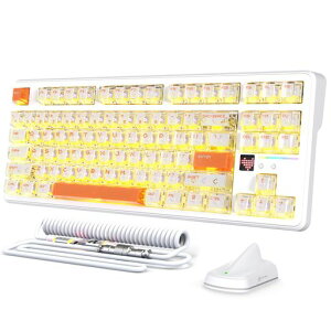 ATTACK SHARK X87ULTRA �Q�[�~���O�L�[�{�[�h �O���[�h�Ή� BT/2.4GHz/�L�� 8K�|�[�����O���[�g ����x��0.125ms ���C�����X ���J�j�J���L�[�{�[�h RGB�o�b�N���C�g �����L�[�L���b�v �_?�X�N���[�� �c