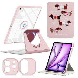 ShinKin �ی�P�[�X iPad Air 13 �C���` (M4 2026 / M3 2025 / M2 2024) �Ή� 360�x��] �����^ ���O���\�� �}�O�l�b�g�J�o�[ TPU�f�� +PC���� �P�[�X ���΋z�� �y�����[ �蒠�^ �ϏՌ� �y��