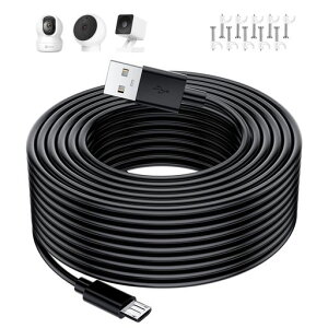 �}�C�N��usb�P�[�u�� 8M micro usb �d���P�[�u�� �h�ƊĎ��J�����̋��d�p USB A - microB �I�X�I�X ATOM Cam 2/YESKAMO/Wyze Cam Pan/Nest