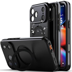 �yIP68�h���E�B�����[���X�^���h�ziPhone 17 Pro Max �p �P�[�X �h�� �Ռ��z�� �ČRMIL�K�i �����B�e�Ή� Magsafe�Ή� ��F�ؑΉ� �S�ʕی� ���S�h�� �h�� �h�o ����~�� �莝���₷�� ��� �ϏՌ��c
