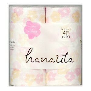 【送料込・まとめ買い×2個セット】西日本衛材 hanautaプリント トイレットペーパー 4ロールダブル