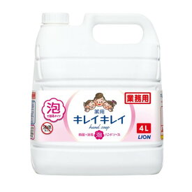 【送料込・まとめ買い×2個セット】ライオン キレイキレイ 薬用 泡 ハンドソープ 4L 業務用 シトラスフルーティの香り 医薬部外品