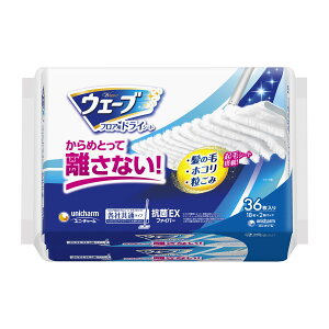 【送料込・まとめ買い×7個セット】ユニ・チャーム ウェーブ フロア用 ドライシート 36枚入