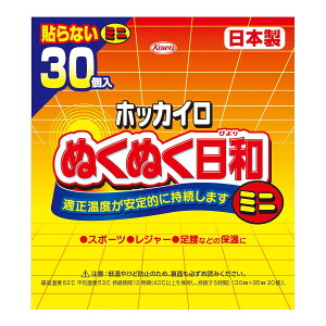 【今だけお得!数量限定セール】興和 貼らない ホッカイロ ぬくぬく日和 ミニ 30個入◇