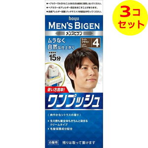 【送料込】 メンズビゲン ワンプッシュ 4 ライトブラウン ×3個セット
