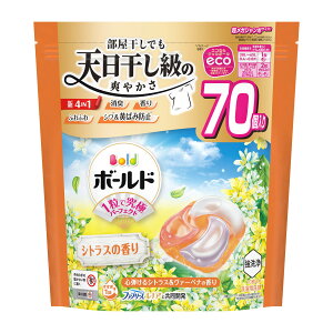 P&G ボールド ジェルボール 4IN1 心弾けるシトラス&ヴァーベナの香り つめかえ 超メガジャンボサイズ 70個入 洗濯用洗剤