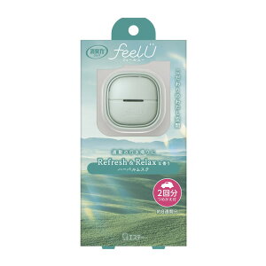【送料込・まとめ買い×2個セット】エステー 消臭力 クルマ用 feelU フィールユー クリップタイプ ハーバルムスク 本体 2回分