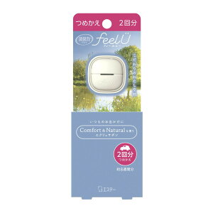 【送料込・まとめ買い×10個セット】エステー 消臭力 クルマ用 feelU フィールユー クリップタイプ エクリュサボン つめかえ 2回分