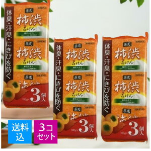 【3個入×3セット 配送おまかせ送料込】 クロバーコーポレーション CJ 薬用 柿渋石けん 100g×3個入