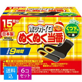 【送料込・まとめ買い15足分×6個セット】興和 ホッカイロ ぬくぬく当番 くつ下用 15足分( 使い捨て 靴下用 カイロ 寒さ対策 )