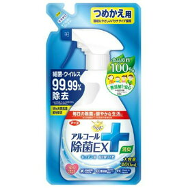 アース らくハピ アルコール除菌 EX つめかえ 400ml （キッチン用除菌　詰め替え）(4901080629814)