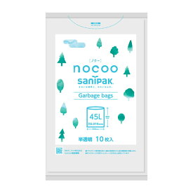【送料込・まとめ買い×6個セット】日本サニパック CN41 nocoo ノクー 半透明 45L 10枚入