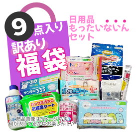 【訳あり福袋9】日用品もったいないんセット 福袋・C級アウトレット SDGs の精神でメーカー滞留品や倉庫の片隅の品を約9点袋詰めしました　※中身は指定できません　※高額品は入っていません　※廉価品中心です